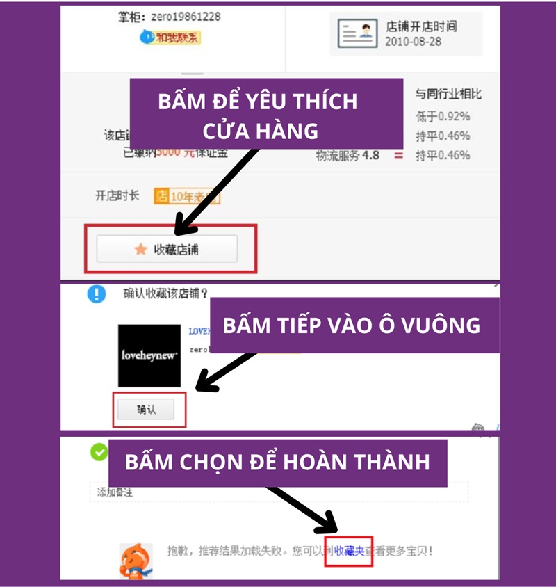chọn cửa hàng phù hợp và theo dõi