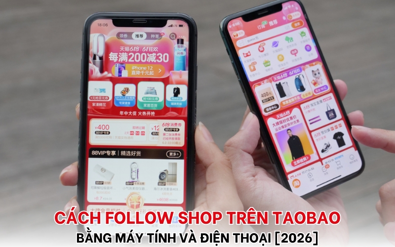 cách follow shop trên Taobao