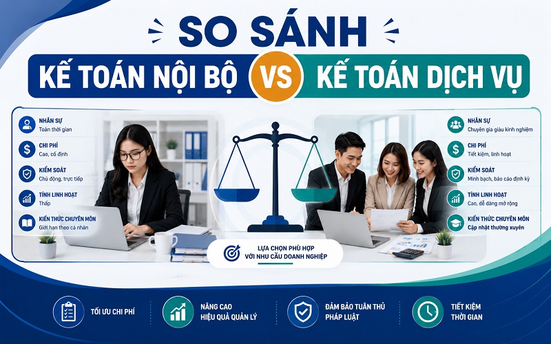 so sánh kế toán nội bộ và dịch vụ kế toán
